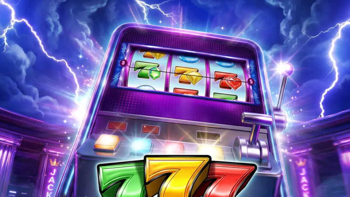 Tampilan visual slot 777 Wheel Blitz dengan latar belakang neon dan roda bonus yang bersinar.